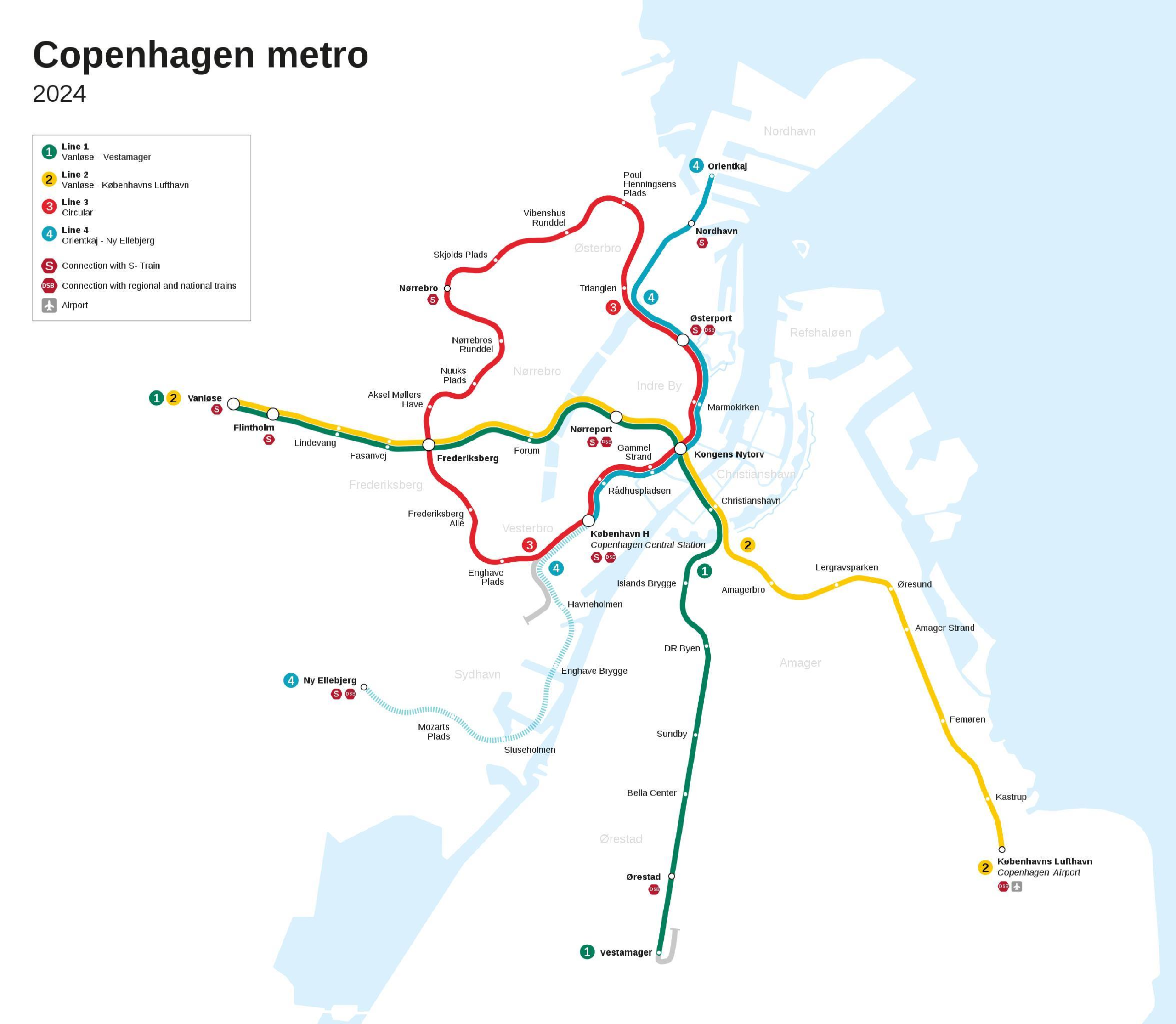 Opción 2. Metro, una opción rápida y eficiente para ir del aeropuerto de Copenhague al centro